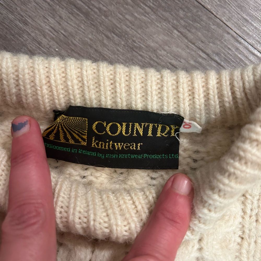 Country knitwear cable knit vintage Irish sweater - Picture 6 of 12
